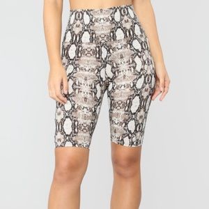 Snake Print Biker Shorts